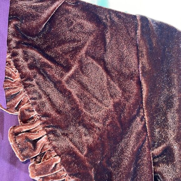 FREE PEOPLE GUM DROP VELVET MINI DRESS IN CHOCOLATE NWT - Picture 10 of 10
